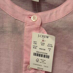 J. Crew Light Pink Linen Shirt Small